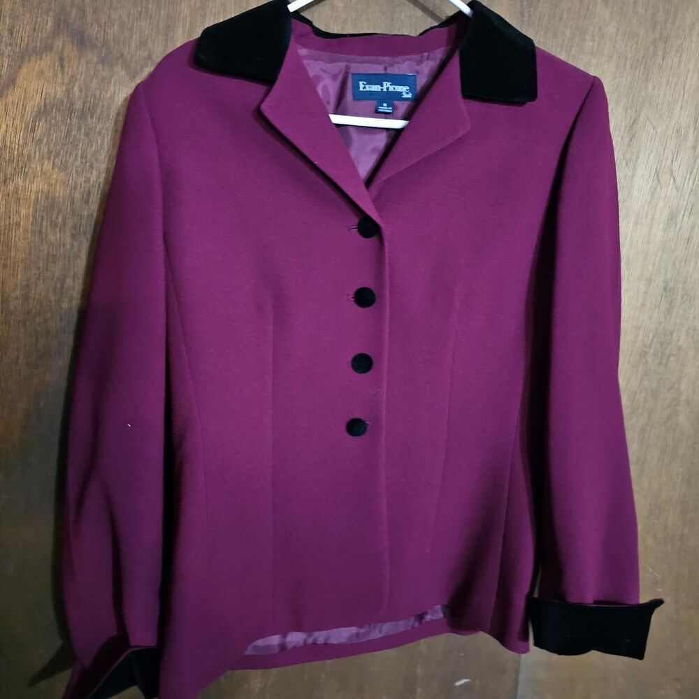 Evan-picone Women's Purple and Burgundy Jacket